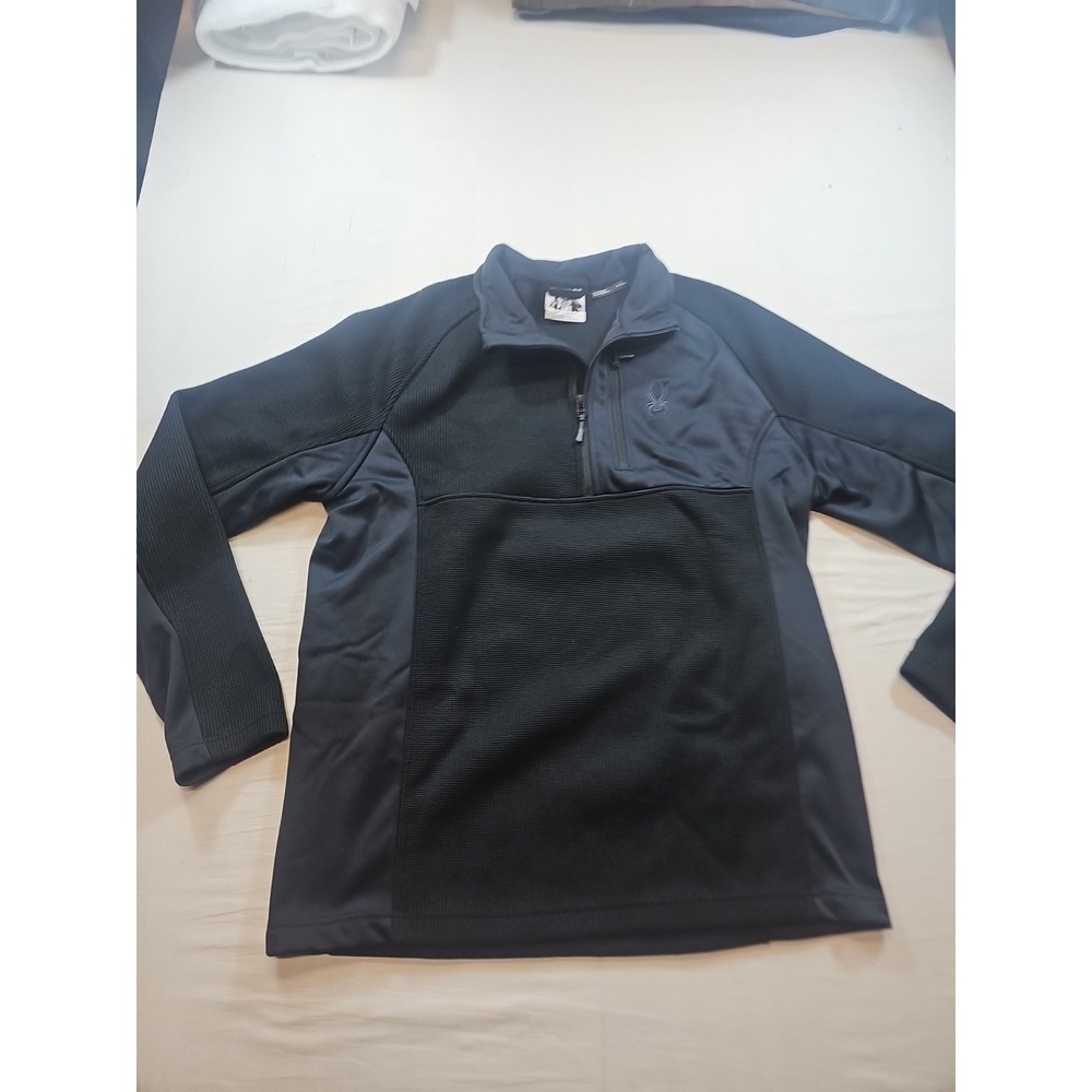 SPYDER Mens Size XL Black Pullover Quarter Zip Mock Neck Sweatshirt Style 229517